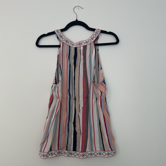 Multi-Color Striped Pattern Halter Tank - Picture 3 of 4